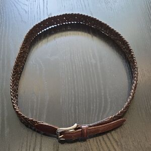 Braided Brown Coach Leather Belt